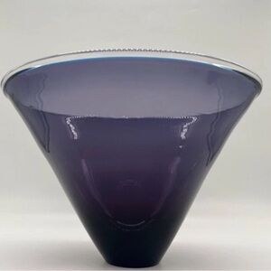 Vintage Blenko Millennium III Violet Amethyst Plum Purple Bowl Console 716/2000